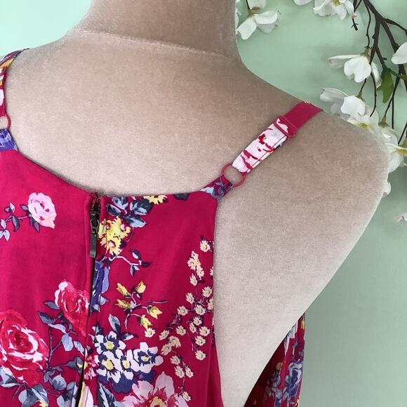 Torrid Floral Sweetheart Challis Racerback Swing Tank Top Babydoll Empire Waist - Picture 9 of 16